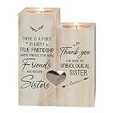 to My Bestie Candle Holder- Thank You for Being My Unbiological Sister Women Female Girl Friends LEFUYAN Personalized Custom Friendship Christmas Birthday Gift Wooden Candle Holder