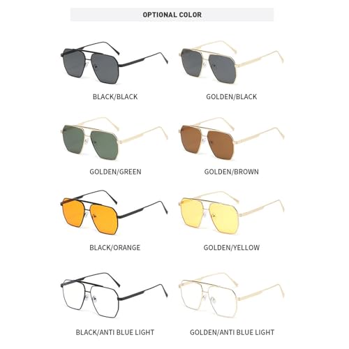 willochra Retro Oversized Square Sunglasses for Women and Men Vintage Pilot Shades Classic Large Metal Sun Glasses4