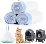 FeelNeedy Cat Litter Box Liners, 60 Count Heavy Duty Drawstring Cat Litter Receptacles Bags for FeelNeedy S20-A Automatic Cat Litter Box