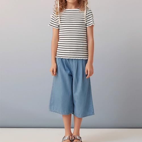 Image of Toddler Girls Capri Pants Lightweight Palazzo Wide Leg Summer Pants 3-10 Years