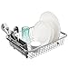 SANNO Expandable Dish Drying Rack,Dish Drainer,Dish Plate Holder Basket in Sink or On Counter with Utensil Silverware Storage Holder, Over The Sink,Rustproof Stainless Steel