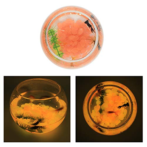 Glow In The Dark Pebble Stones - 200 Glow Rocks For Outdoor Yard Landscaping And Garden Use, And Indoor Fish Tank Aquarium, Glow-In-The-Dark Party Décor And Crafts, Pink-Orange Glowing Stones #TOP6