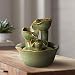 Organic Water Lily Ceramic 8" High Tabletop Fountain