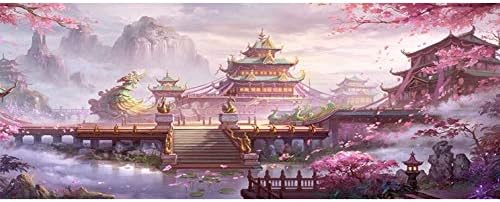 Kit Diamant Painting 5D Grand Format 40x120cm - Arbre Paysage Abstrait Doré, Strass Ronds, Tout Inclus