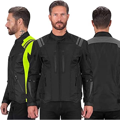 Nomad Motorcycle Jacket for Men, Ironborn Biker Jacket, Cruiser Sportsbike Enduro Mens Riding Jacket with Armor Protection (Small, Black) Cover