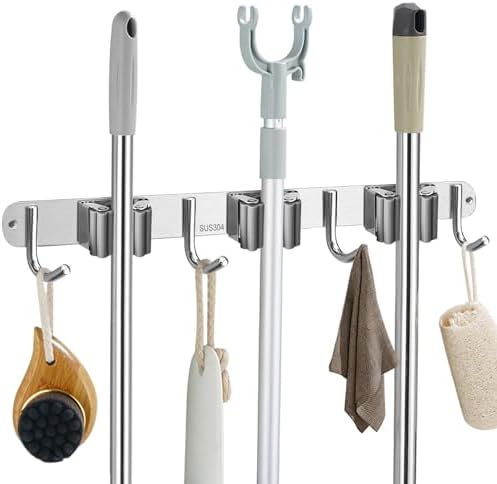 Porta Scope Da Parete Recalma - 5 Supporti + 6 Ganci, Acciaio Inox, Sistema Appendi Attrezzi - Foto 12