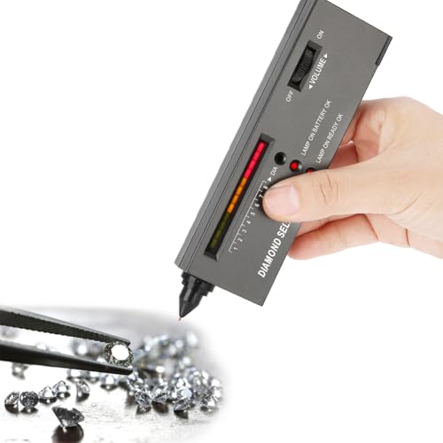 Lwuey Diamond Tester Pen, High Accuracy Diamonds Testers Professional Jewelry Gem Test Pens Gemstone Precision Selector Tool Thermal Conductivity Meter LED Audio Help Tell Portable for Novice Expert