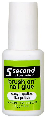 5 Second Brush On Nail Glue 0.2 oz (Pack of 3)