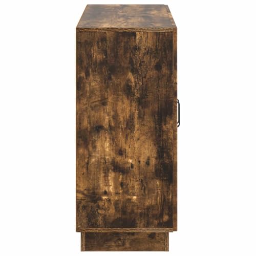 Aparador moderno de 89 cm en madera oscura con amplio espacio interior 8