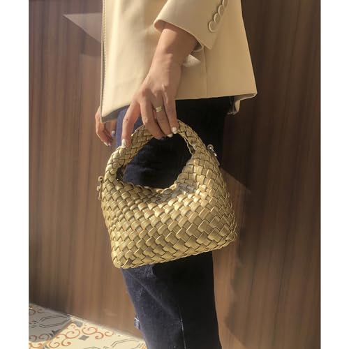 Women's Woven Bags Collection, Crossbody bags with Compact handbags,Detachable-strap purses,Stylish totes2