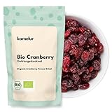 Kamelur 250g BIO Cranberries gefriergetrocknet ohne Zuckerzusatz - Cranberry ohne jegliche Zusätze aus kontrolliert biologischem Anbau -