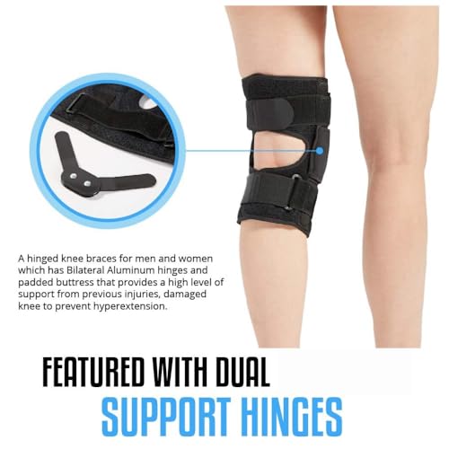 Image of GAARA INDIA Hinged Knee Support Brace for Men & Women | Open Patella Knee Support for ACL, MCL, Meniscus Support, Arthritis, Knee Pain Relief & Recovery | 14-22 inch Thigh Size (Pack of 1)