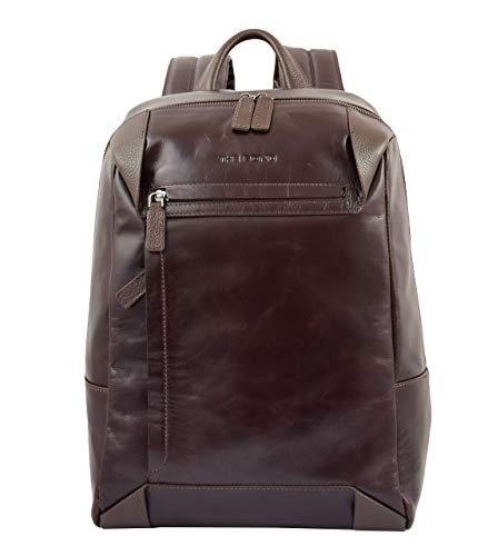 Sac à dos en cuir homme Hol1155 marron le compagnon idéal pour aller au bureau