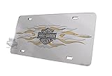 Harley-Davidson Bar And Shield With Flames Laser License Plate