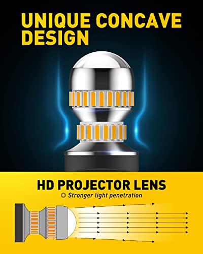 image for AUXITO LED Turn Signal Bulb 3157 LED Bulbs Amber Yellow 400% Brighter 