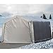 ShelterLogic 12' x 16' x 8' Garage-in-a-Box Compact Car and Small Vehicle All-Season Metal Peak Style Roof Portable Outdoor Garage, Gray (62697)