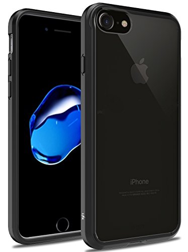 iPhone 7 Case, LK [Air Hybrid] Ultra Slim Shockproof [Crystal Clear] Back Protective Case + TPU Bumper Cover for Apple iPhone 7 (Black)