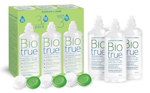 Bausch + Lomb Kontaktlinsenflüssigkeit - Biotrue All-in-One Kombilösung Kontaktlinsen weich mit Schraubverschluss 3 x 300 ml