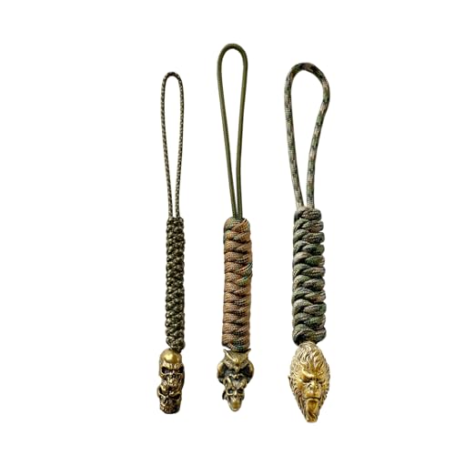 OMIWOUT Handmade Knife Lanyard Brass Beads