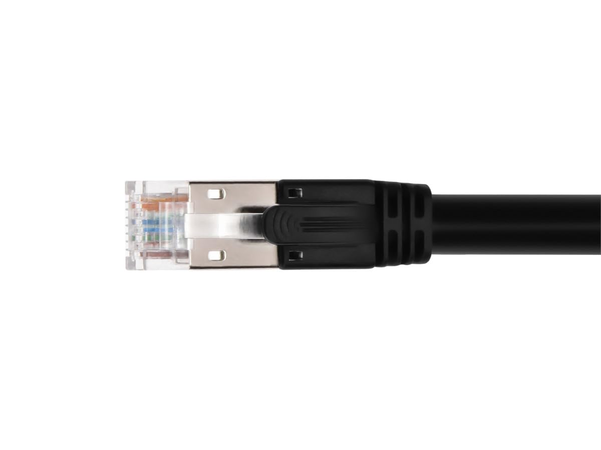 Monoprice Cat6A PoE Patch Cable - 100 Feet - Black | 100W, PoE ++ (IEEE 802.3af/at/bt), UTP, 22AWG, 500MHz, Pure Bare Copper, Shielded RJ45, Ethernet Cable