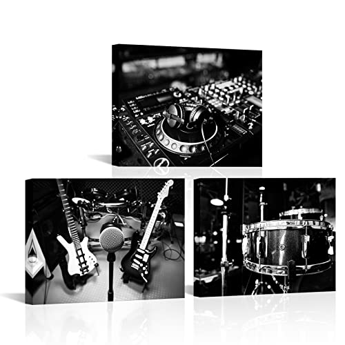 OuElegent Music Studio Canvas Wall Art Musical Instruments Pictures Prints