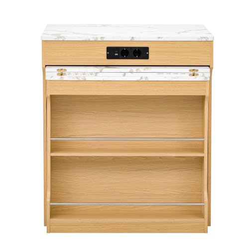 Mesa de comedor extensible con regletas y cajones integrados 3