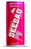 BEEBAD Hibiscus Sparkling Energy Drink, 12 Count