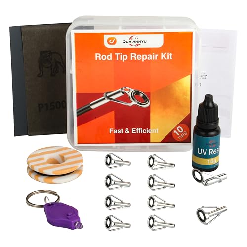 Kit de réparation pointe de canne à pêche œillets supérieurs acier inox fil colle UV