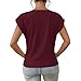 Womens Summer T Shirts Cap Sleeve V Neck Tops Dressy Casual Cute Loose Fit Basic Tees Fashion Outfits Elegant Blouses Wine Red
