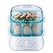 Hervidor de Huevos eléctrico, vaporizador de Verduras, Hace Huevos rápidamente, hervidos Duros, medianos o Suaves, Bandeja para escalfar/Tortilla incluida, señal Lista, sin BPA