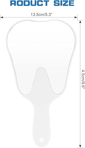 Miniatura 3 de Espejo de mano en forma de diente  regalo de higienista dental, colgante, 9.8 pulgadas de largo x 5.3 pulgadas de ancho