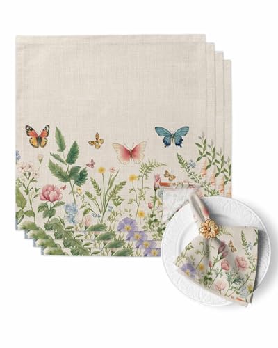 Servilletas de Tela Floral 20x20 Pulgadas Set x4 miniatura 1
