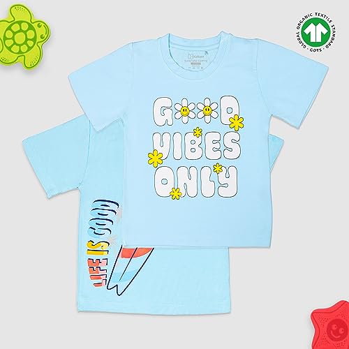 Image of Kidbea Baby Boys 100% Bamboo Soft Cotton Half Sleeve T-Shirt Multicolor