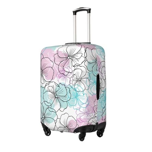 Travel Luggage Cover Spandex Suitcase Protector Bag,Flowers Floral Abstract Double-Sided Printed Fits 18-32 Inch Luggage, Baggage Covers For Kid And Adult,Small2