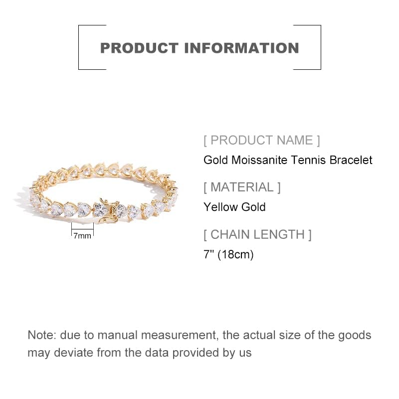 14K Gold Moissanite Tennis Bracelet for Women,Dainty Tear Drop Shape Moissanite Chain Charm Bracelet,Fashion Bracelet Jewelry Gift for Her2