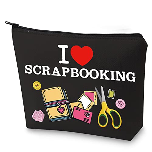 Image of WZMPA Scrapbook Lovers Cosmetic Makeup Bag Scrapbook Fan Gift I Love Scrapbooking Zipper Pouch Bag Scrapbook Merch (Scrapbooking BL)