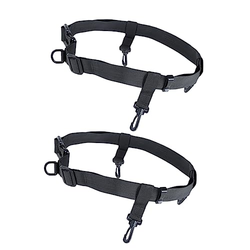GOOHOCHY Universal Fit Wading Belt 2pcs Fishing Waist Belt Safety Strap D-ring Hooks for Tackle Storage Made of Nylon