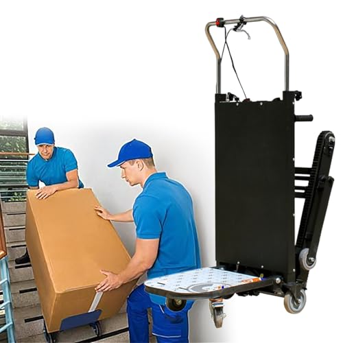 Electric Stair Climbing Dolly - 500kg Load Capacity Foldable Hand Truck with 6 Wheels for Easy Warehouse Logistics & Distribution Heavy-Duty Moving Cart.