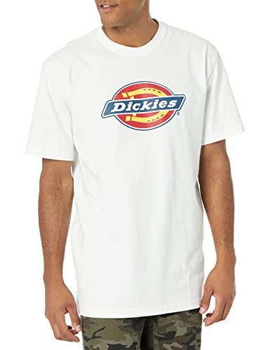 Dickies Men's Short Sleeve Tri-Color Logo Graphic T-Shirt, White, XL
