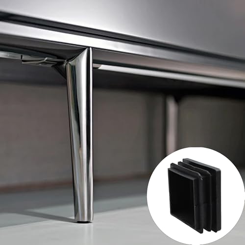Image of 24PCS (1-1 /2Inch) /38mm Square Plastic Hole Plug, Black Furniture Finishing Sliders, Square Pipe Tubing End Cap, Plastic Insert End Caps for Square Metal Tube