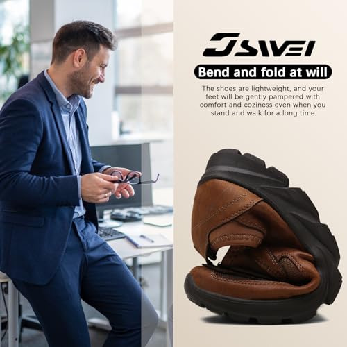 JSWEI Men Casual Comfortable Slip On Loafers,Moccasin Shoes Soft and Lightweight Breathable Daily Sneaker for Men Fashions Walking Mocasines para Hombre 6.5-132