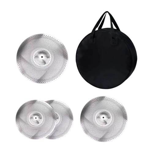 Menolana 4 Pieces Mute Cymbals Drum Cymbals Alloy Parts Replacement Drum Accessories 14/16/20 inch Practice Set for Drummer Practicing
