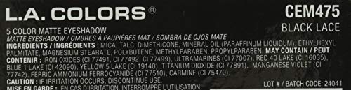 L.a. Colors 5 Color Matte Eyeshadow, Black Lace, 0.08 Oz #TOP3
