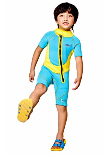 Cokar 2.5mm Neoprene Wetsuit One Piece Swim Shorts for Kids Youth's Shorty (FBA)