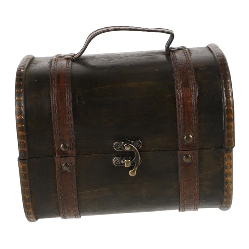 WOFASHPURET Retro Wooden Storage Chest Multi-functional Treasure Box for Jewelry Keepsakes and Valuables Elegant Organizer Lid for Home Living Room and Bedroom Decor