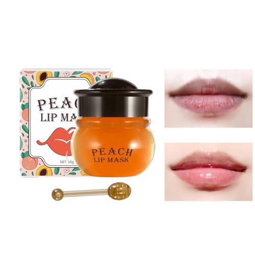 Mascarilla labial hidratante, Bálsamo labial de miel/melocotón para labios secos y pálidos, Bálsamo de abeja/melocotón para reparación de labios, exfoliante labial para hidratación y prevención Jingan