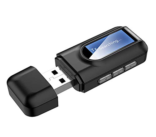 USB 2 in 1 Wireless 5.0 Audio Transmitter Receiver Portable Wireless Adapter,3.5MM Wireless Wireless Adapter for PC,TV,Wired Speaker,Headphones and Car