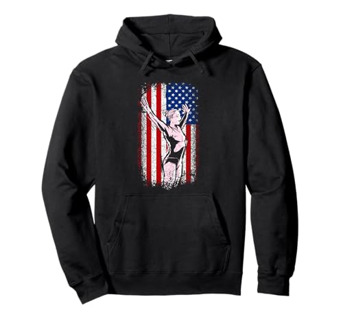 Gimnasia bandera estadounidense 4 de julio Sudadera con Capucha