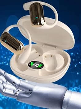 Out of Ear Open Ear Headphones Outside The Ear Wireless Ear Hanging Bluetooth Headset Ows Over The Ear Open Ear Buds Earbuds Outside The Ear Headphones Bone Air Conduction Earbuds Khaki