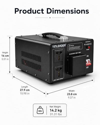 Image of 8000W PRO Step Up Transformer 110V /120V to 220V /240V Voltage Converter | Hardwired Connection Only, High-Capacity Power Converter with Built-in Circuit Breaker for 220V Appliances